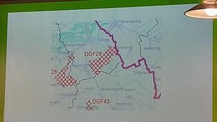 Die Windkraftvorranggebiete DGF 28 und DGF 29 liegen im Süden der Marktgemeinde. Die Windkraftvorranggebiete DGF 28 und DGF 29 liegen im Süden der Marktgemeinde.
