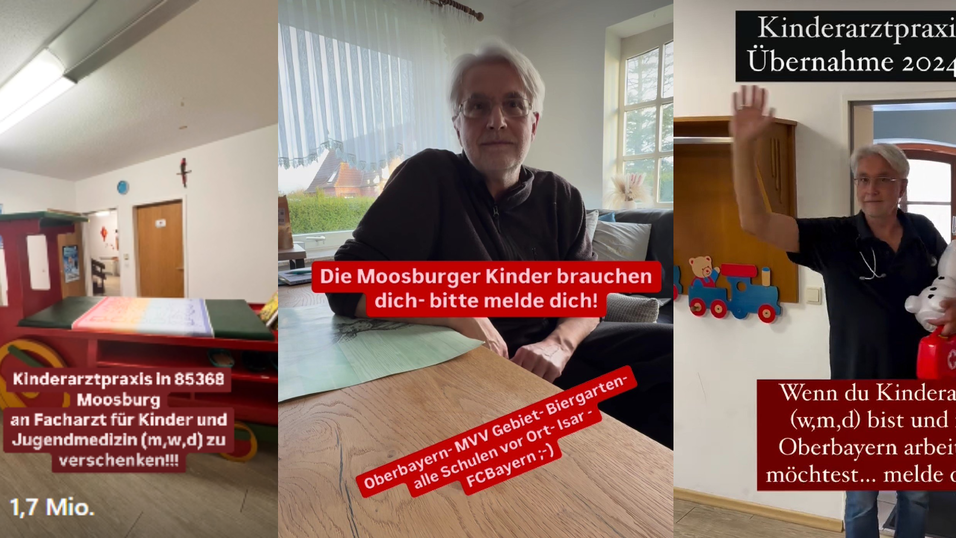 In Moosburg will ein Kinderarzt seine Praxis verschenken – und geht damit so viral, dass sogar RTL anrückt.