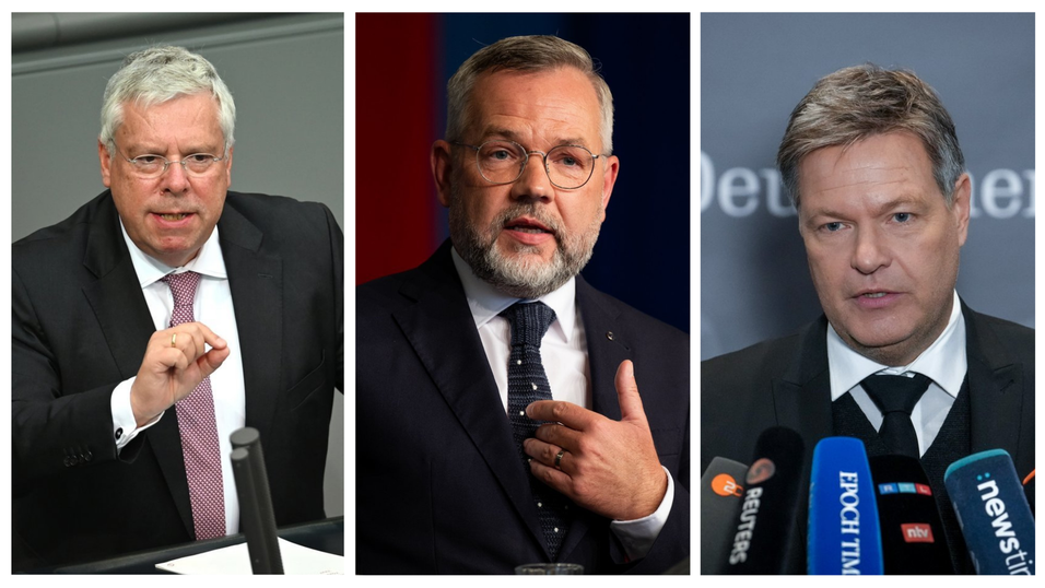 Jürgen Hardt (l., CDU), Michael Roth (M., SPD) und Robert Habeck (Grüne) - drei Politiker aus drei Parteien sind sich einig: Deutschland müsse selbstbewusst und pragmatisch gegenüber dem neuen US-Präsidenten auftreten. 