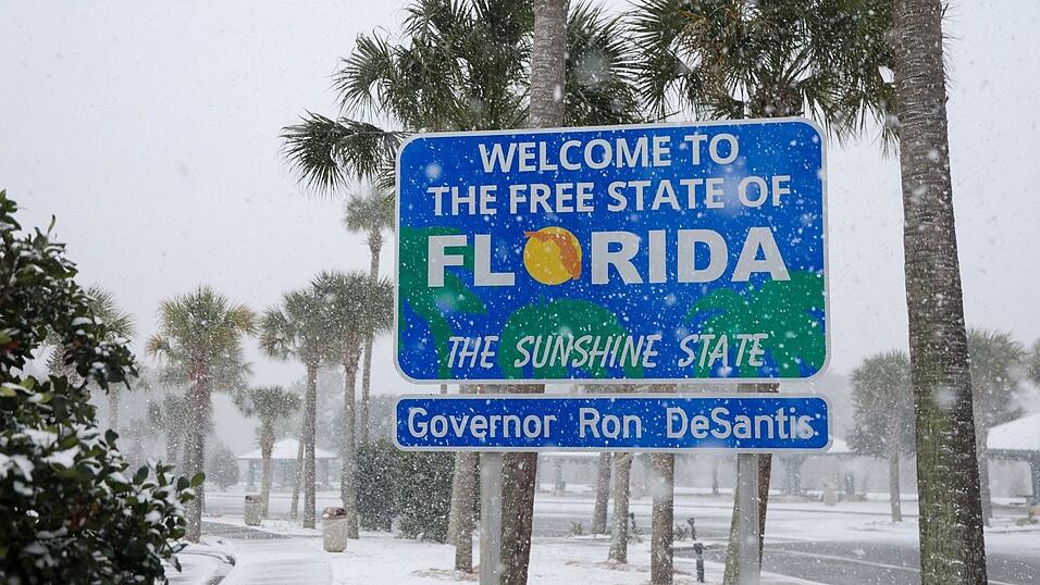 Schnee hatten die Einwohner Floridas dort lange nicht gesehen. Schnee hatten die Einwohner Floridas dort lange nicht gesehen.