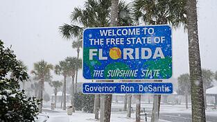 Schnee hatten die Einwohner Floridas dort lange nicht gesehen. Schnee hatten die Einwohner Floridas dort lange nicht gesehen.