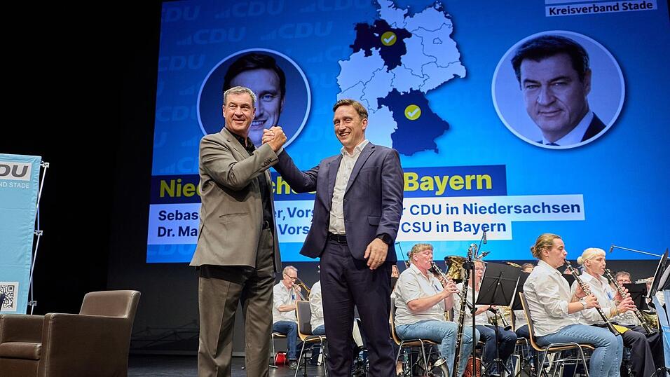 Bayerns Ministerpräsident und CSU-Chef Markus Söder (l) unterstützt Niedersachsens CDU vor der Kommunalwahl. Bayerns Ministerpräsident und CSU-Chef Markus Söder (l) unterstützt Niedersachsens CDU vor der Kommunalwahl.