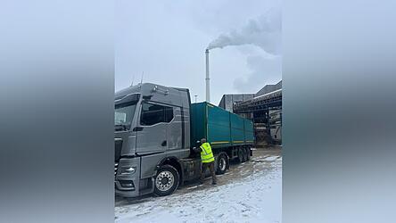 Der Elektro-Lastwagen im Einsatz.