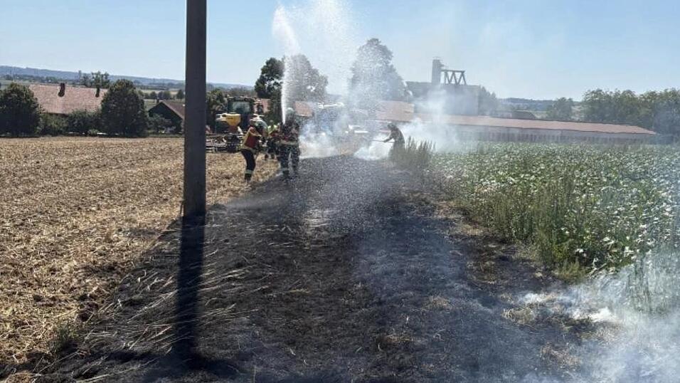 Die Feuerwehr war bei einem Wiesenbrand gefordert.