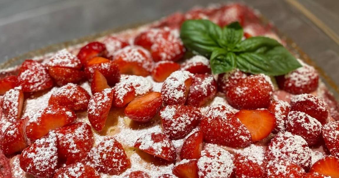 Rezept für Erdbeer-Quark-Auflauf