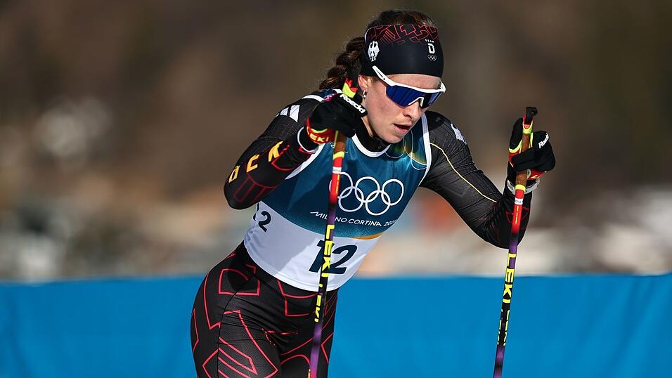 Katharina Hennig Dotzler konnte ihre Skier nicht wie geplant tauschen.