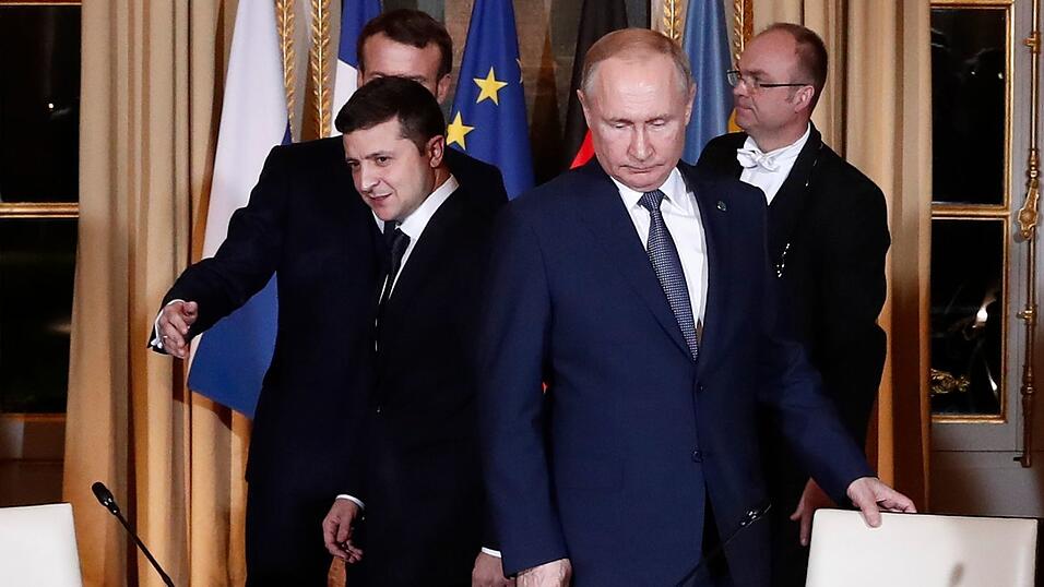 Da war Selenskyj noch hoffnungsvoll: 2019 bei einer Begegnung mit Putin in Paris. (Archivbild)