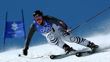 Monika Bergmann bei den Olympischen Winterspielen 2002 in Salt Lake City (USA). Sie war spezialisiert auf die Disziplin Slalom.
