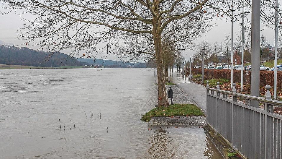 Auch in Vilshofen stieg die Donau &uuml;ber die Ufer.