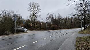 Hochwasserschutz Schanzlweg: Auf Höhe der Einfahrt zum Pillmoos (links) ist ein Schöpfwerk geplant, Richtung Osten eine Schutzwand, Richtung Westen ein Deich und eine Geländemodellierung.