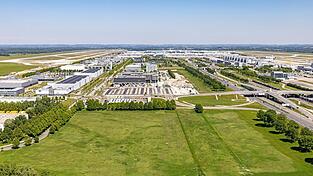 Die Luftaufnahme zeigt den geplanten Standort f&uuml;r die neue Konzertarena &laquo;Munich Arena&raquo;.