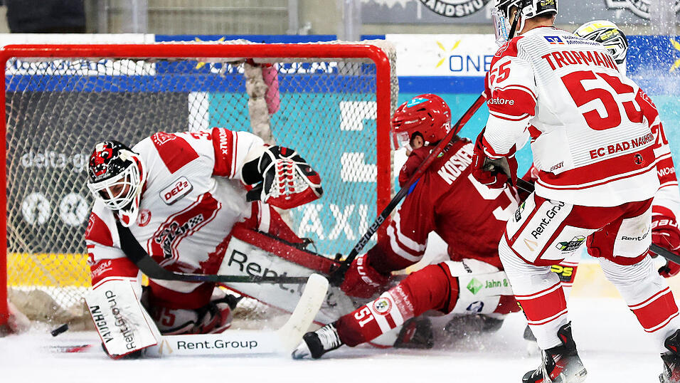 Neuauflage am Gutenbergweg: Jesse Koskenkorva (im roten Leiberl) und seine Landshuter wollen dem 38-jährigen EC-Schlussmann Jerry Kuhn noch mehr unter Beschuss nehmen als am vergangenen Freitag - und obendrein natürlich auch ein paar 'Buden' mehr erzielen. Neuauflage am Gutenbergweg: Jesse Koskenkorva (im roten Leiberl) und seine Landshuter wollen dem 38-jährigen EC-Schlussmann Jerry Kuhn noch mehr unter Beschuss nehmen als am vergangenen Freitag - und obendrein natürlich auch ein paar 'Buden' mehr erzielen.