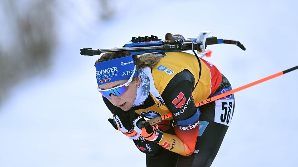 Franziska Preuß holt ihren siebten Podestplatz des Winters. Franziska Preuß holt ihren siebten Podestplatz des Winters.