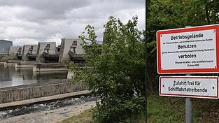 Die Betriebswege des WSA sind f&uuml;r Privatverkehr nicht zugelassen (rechts). Unweit der Staustufe wurde der 56-J&auml;hrige von den Fischereiaufsehern kontrolliert. Dann eskalierte die Situation.