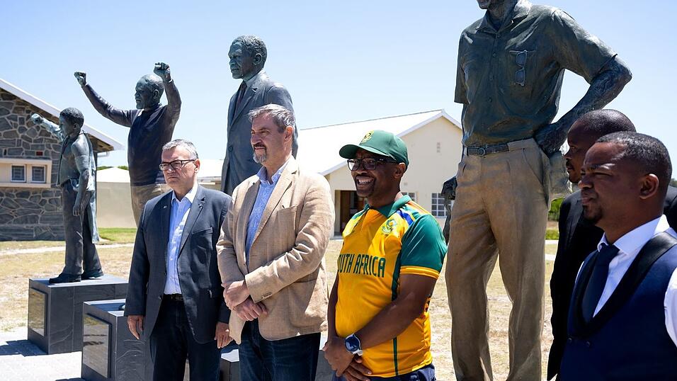 Markus Söder auf Robben Island.