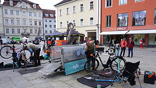 Die Fahrrad-Waschstation war begehrt.