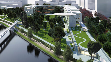 Der geplante Erweiterungsbau des Bundeskanzleramts.