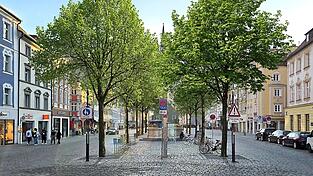 Eine ungewohnte Perspektive: So könnte nach den vorgestellten Plänen der Ludwigsplatz in Zukunft aussehen ...