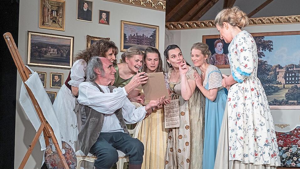 Im Kreis der Familie: Die f&uuml;nf T&ouml;chter zwischen Mr. und Mrs. Bennet.