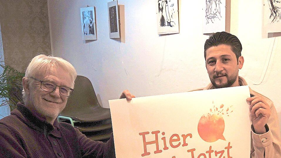 Im Laden seines Deutschlehrers Kurt Sch&uuml;rzinger spricht der 29-j&auml;hrige Zahnarzt am 11. Februar &uuml;ber Geschichte, Tradition und Kultur der Kurden.