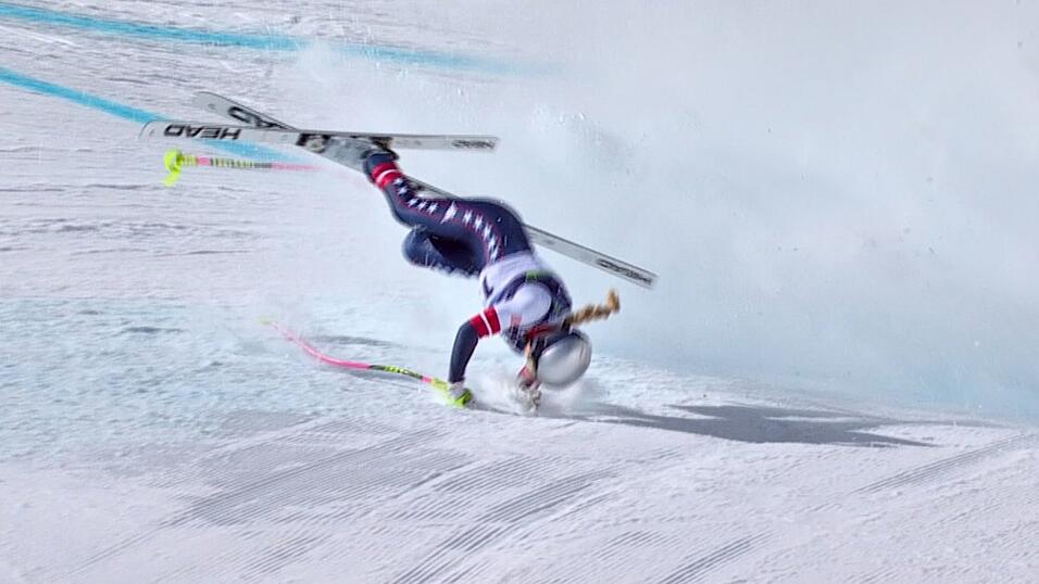 Schlimme Szene: Lindsey Vonn st&uuml;rzte in der Abfahrt heftig.