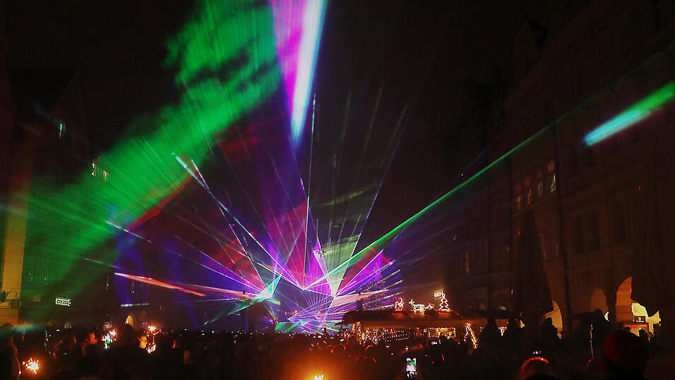 Die letzte Lasershow zu Silvester gab es in Landshut zum Jahreswechsel 2019/20.