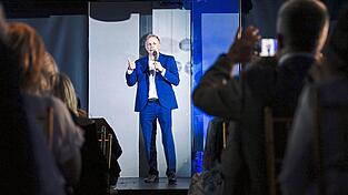 Michael Mauerer bei einem Vortrag auf einem Expertenkongress in New York.