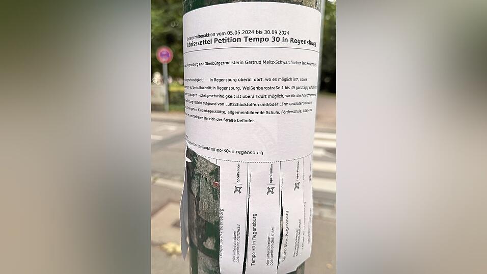 Information zur Petition Tempo 30 gibt es auch im &ouml;ffentlichen Raum.