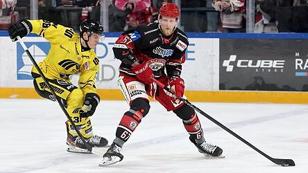 Im Fokus: Auf EVL-Verteidiger Stanislav Dietz (rechts) und seine Kollegen in der Hintermannschaft kommt im Viertelfinale die wohl schwierigste aller Pr&uuml;fungen zu. Meistern sie diese und schaffen es, die KEV-Offensive weitgehend kaltzustellen, ist f&uuml;r den EV Landshut etwas drin.