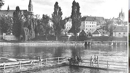Fr&uuml;her gab es einen Holzsteg an der Donau.