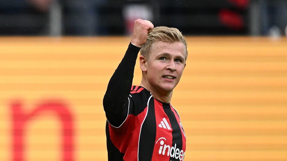 Frankfurts Jonathan Burkardt erzielte das 1:0. Frankfurts Jonathan Burkardt erzielte das 1:0.