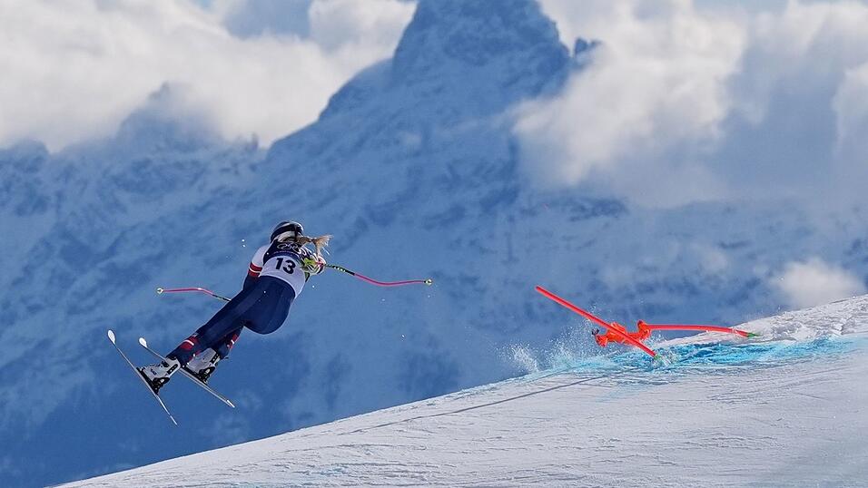 Lindsey Vonn ist im olympischen Abfahrtsrennen schwer gest&uuml;rzt.