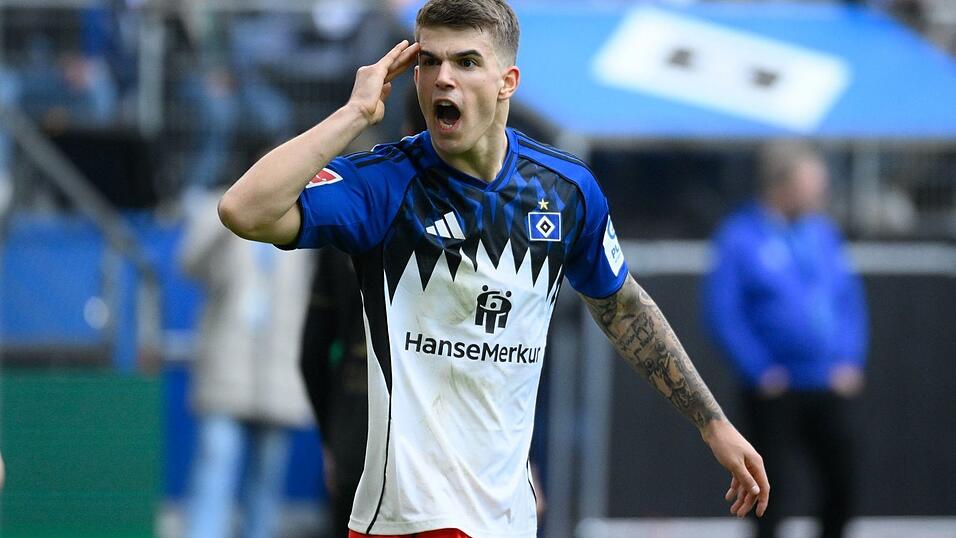 Der verletzte Luka Vuskovic fehlt dem HSV im Abstiegskampf sehr. (Archivbild)