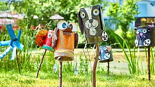 Kreatives aus Abfall: Ein herrliches Beispiel f&uuml;r pfiffige Garten-Deko.