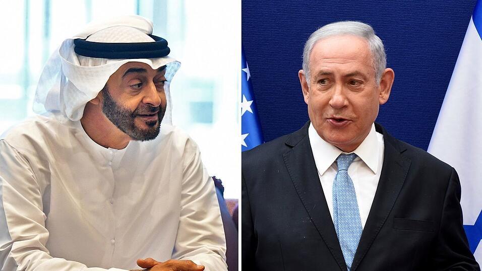 Der emiratische Pr&auml;sident Mohammed bin Sajid (l) und der israelische Ministerpr&auml;sident Benjamin Netanjahu. (Archivbilder)