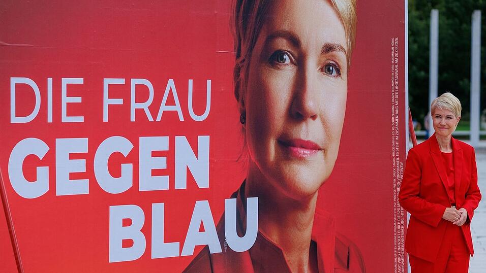 Schwesig pr&auml;sentierte sich im Wahlkampf als Frau gegen Blau.
