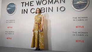 Keira Knightley vor einer «The Woman in Cabin 10»-Wand Ende September in London. (Archivbild)