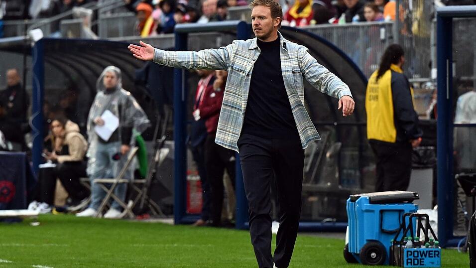 Zurück am Startpunkt: Julian Nagelsmann bei seinem Länderspiel-Debüt als Bundestrainer gegen die USA im Oktober 2023 in Hartford. (Archivbild) Zurück am Startpunkt: Julian Nagelsmann bei seinem Länderspiel-Debüt als Bundestrainer gegen die USA im Oktober 2023 in Hartford. (Archivbild)