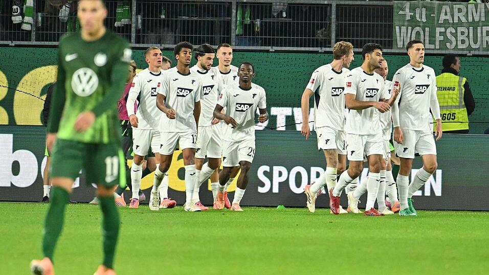 Hoffenheimer Jubel in Wolfsburg.