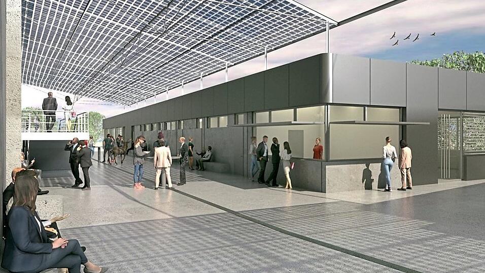 So soll der Platz mit Solarzellen einmal aussehen.