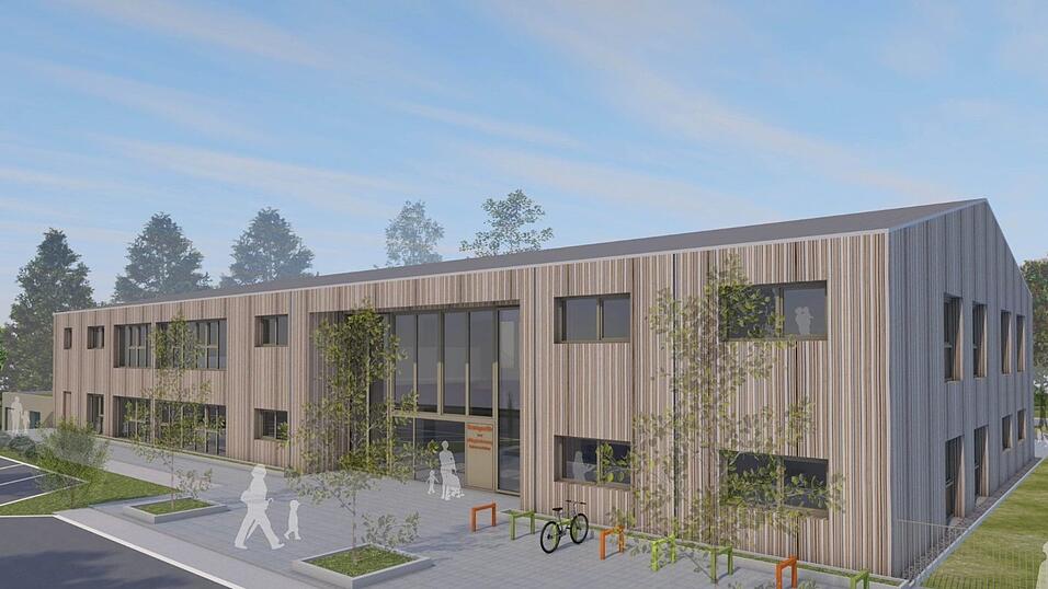 Diese Perspektive der raith architekten vermittelt einen Eindruck vom Eingangsbereich des geplanten Kindergartens von der Schlesischen Straße her. Der Marktrat gab jetzt grünes Licht für die Entwurfsplanung, damit der Förderantrag auf den Weg gebracht werden kann.