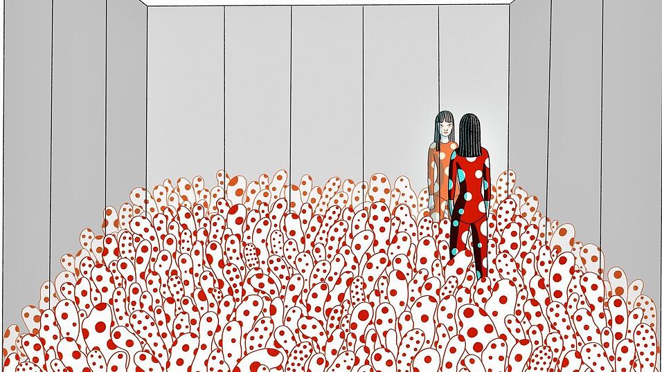Ein Spiegelraum ohne Ausweg: Die Italienerin Elisa Macellari hat für die Traumata der Künstlerin Yayoi Kusama eindringliche Bilder gefunden. Ein Spiegelraum ohne Ausweg: Die Italienerin Elisa Macellari hat für die Traumata der Künstlerin Yayoi Kusama eindringliche Bilder gefunden.