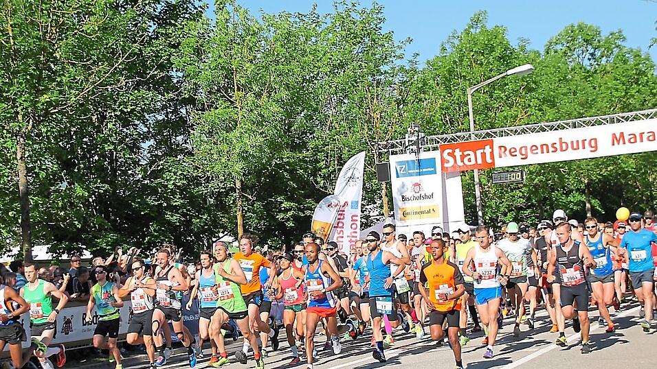 Start des Regensburg Marathons. Im Fr&uuml;hjahr 2023 geht die Veranstaltung in die 31. Runde.