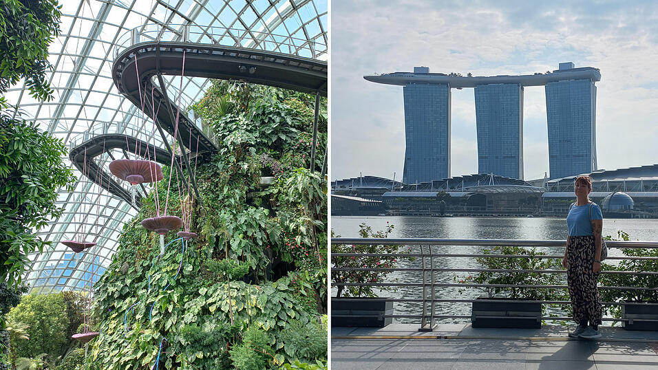 Kati Auerswald vor dem bekannten „Marina Bay Sands“-Hotel in Singapur. Die Stadt gefällt der Regensburgerin, denn überall begegnet einem viel Grün. Kati Auerswald vor dem bekannten „Marina Bay Sands“-Hotel in Singapur. Die Stadt gefällt der Regensburgerin, denn überall begegnet einem viel Grün.