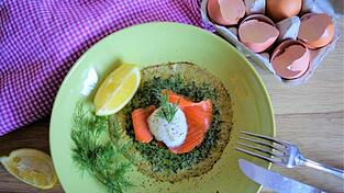 Der fertige Pfannkuchen mit Beilage.