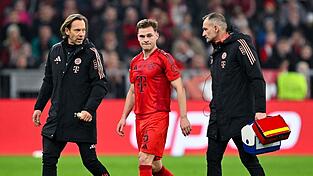 DFB-Kapitän Joshua Kimmich verletzt sich beim Bayern-Sieg.