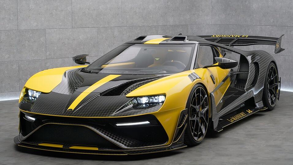 Der 'Le Mansory' ist ein vom Oberpfälzer Unternehmen Mansory in Kollaboration mit dem Sportartikelhersteller Under Armour aufgemotzter Ford GT. PS: 710; Höchstgeschwindigkeit: 354 km/h; Verbrauch: 15,2 Liter/100 Kilometer.