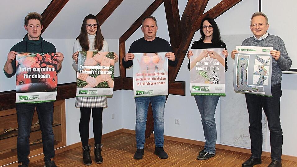 Die Sprecher der Arbeitsgruppen haben bereits Vorarbeit geleistet. Jetzt liegt es an den Bürgern, ob sie sich am Dorfladen beteiligen wollen. Von links: Andreas Babl, Christina Richter, Thomas Eiber, Marion Bauer und Dieter Klug Die Sprecher der Arbeitsgruppen haben bereits Vorarbeit geleistet. Jetzt liegt es an den Bürgern, ob sie sich am Dorfladen beteiligen wollen. Von links: Andreas Babl, Christina Richter, Thomas Eiber, Marion Bauer und Dieter Klug