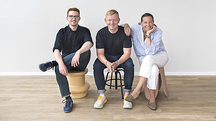 Die Gr&uuml;nder von Miss Pompadour: Niklas Lüttegen, Erik Reintjes und Astrid Reintjes.