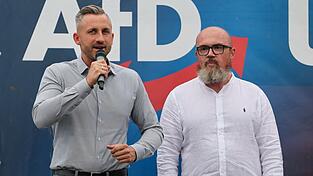 AfD-Spitzenkandidat Ulrich Siegmund und Vize-Fraktionschef Hans-Thomas Tillschneider (Archivbild) AfD-Spitzenkandidat Ulrich Siegmund und Vize-Fraktionschef Hans-Thomas Tillschneider (Archivbild)